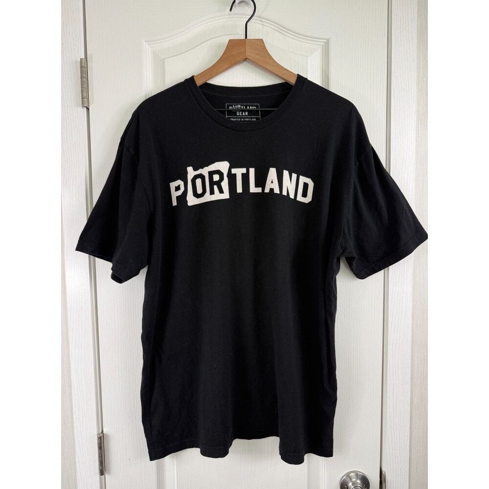 Portland Gear T Shirt Mens XL Black Oregon Graphic Logo Cotton Tee